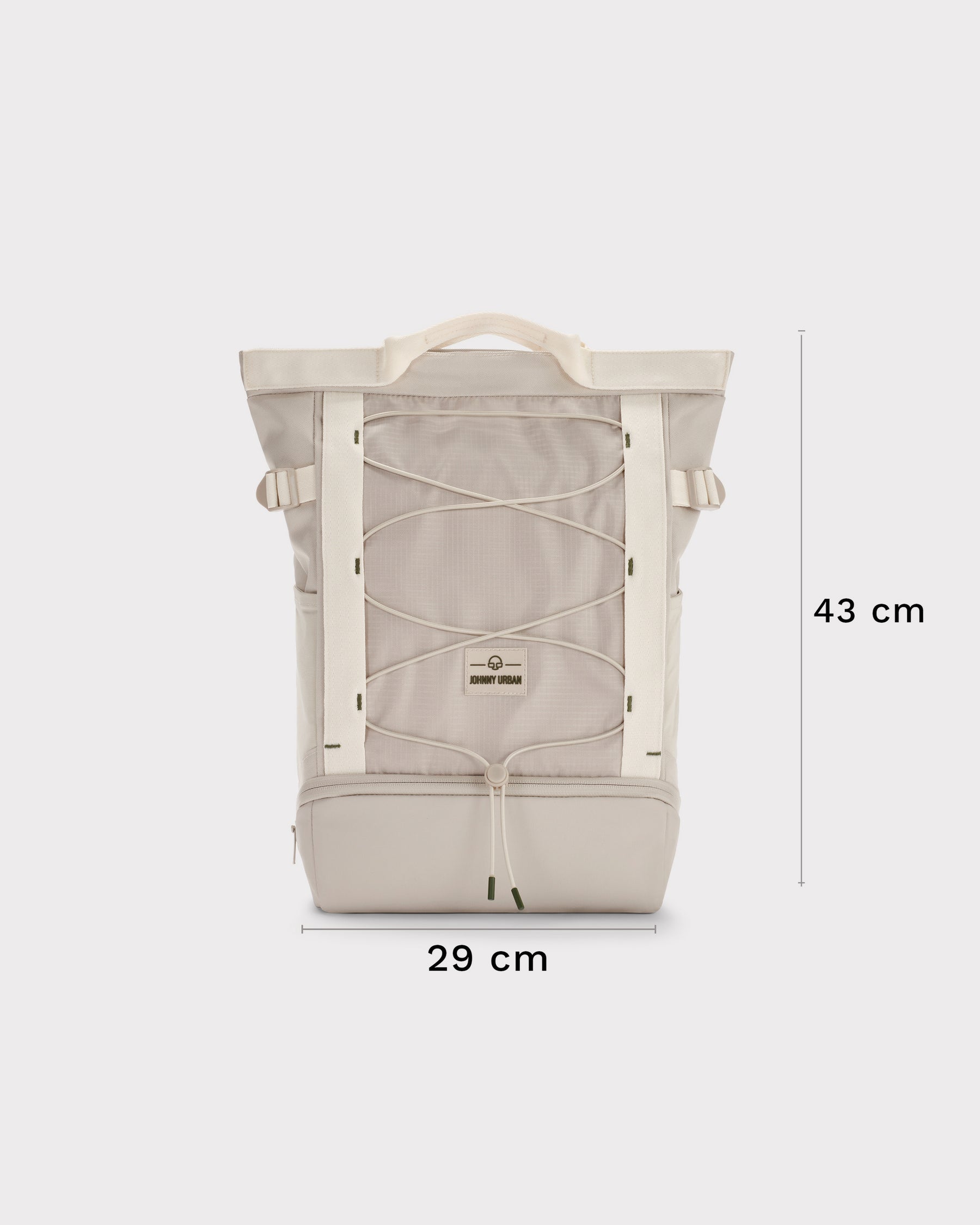 Beiger Tagesrucksack 'Harper' mit Frontfach und verstellbaren Gurten, 43 cm hoch, 29 cm breit