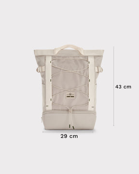 Beiger Tagesrucksack 'Harper' mit Frontfach und verstellbaren Gurten, 43 cm hoch, 29 cm breit