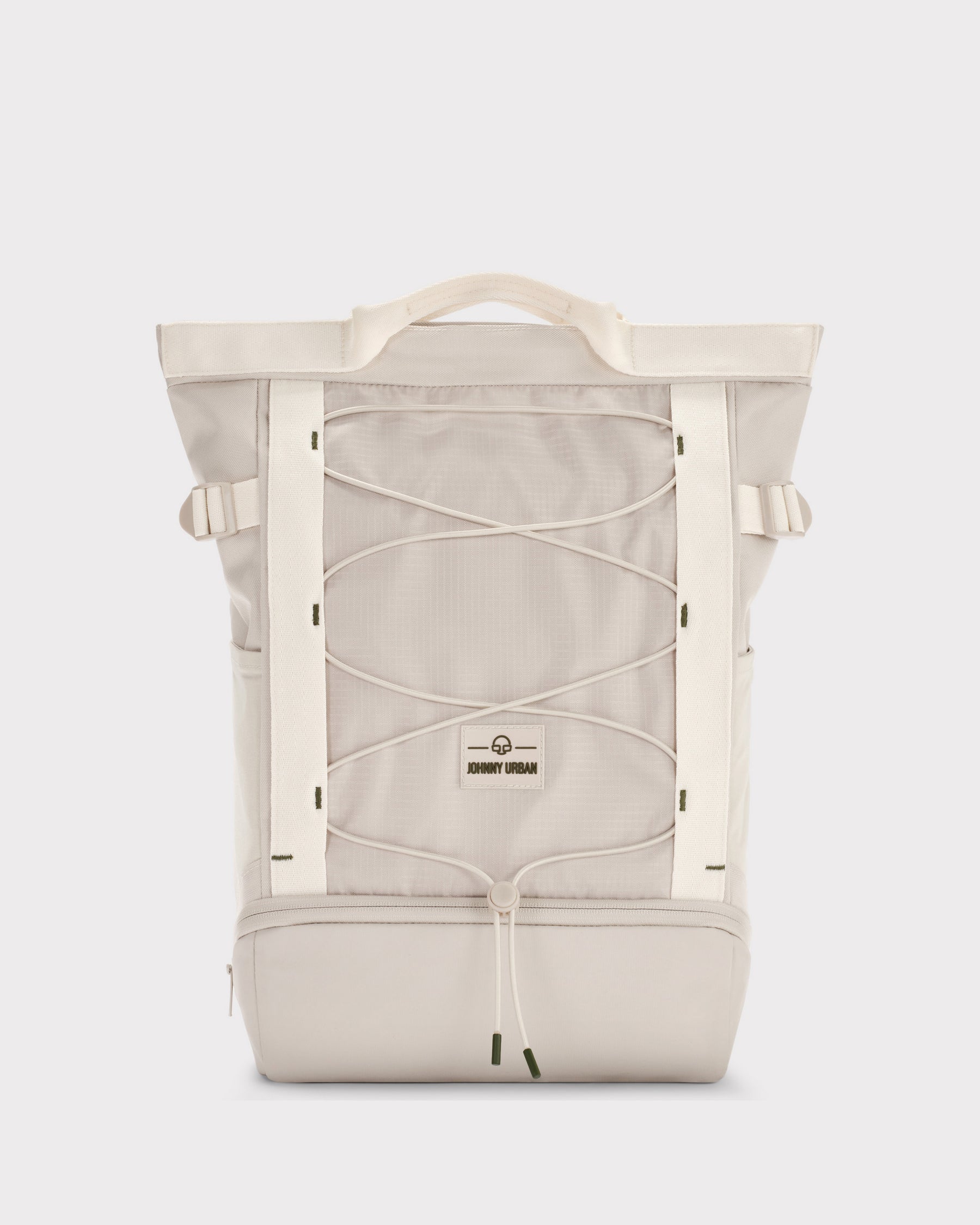 Beiger Tagesrucksack 'Harper' von Johnny Urban mit Kordelzug vorne und Tragegriff