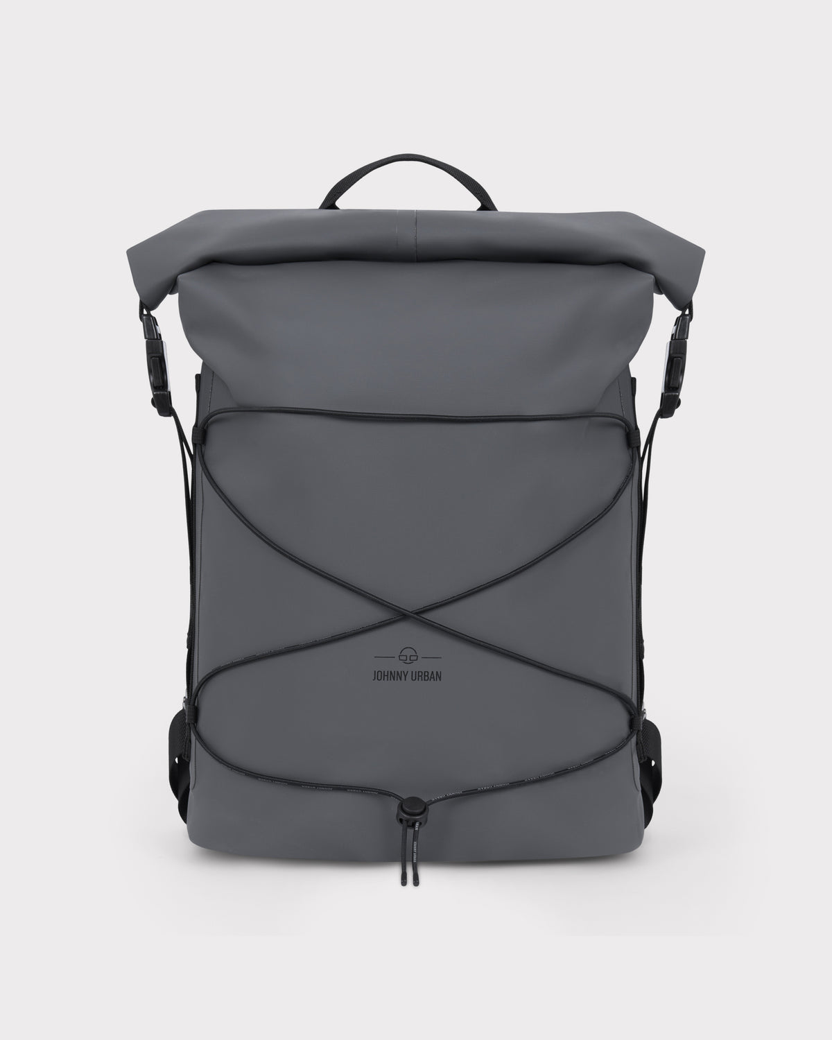Rolltop Rucksack 'Myles' von Johnny Urban in dunkelgrau mit verstellbaren Gurten und elastischem Frontgummi