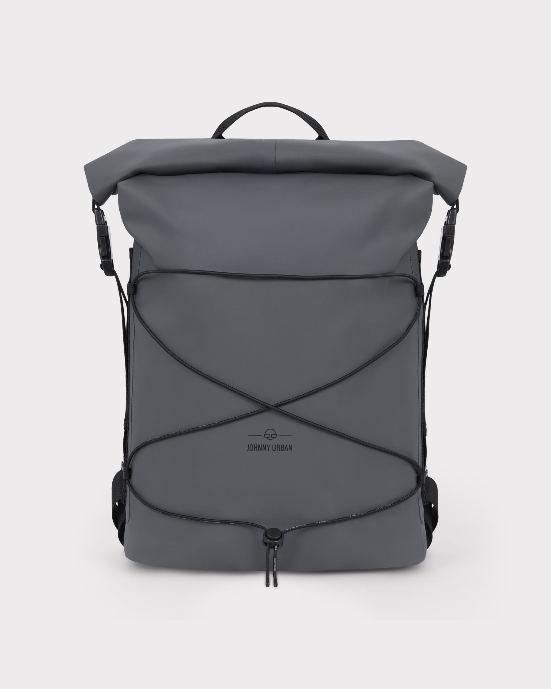 Rolltop Rucksack 'Myles' von Johnny Urban in dunkelgrau mit verstellbaren Gurten und elastischem Frontgummi
