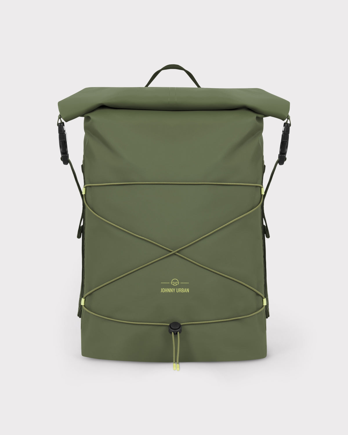 Grüner wasserdichter Rolltop Rucksack 'Myles' von Johnny Urban mit elastischem Kordelverschluss
