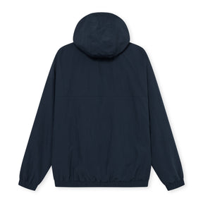 Dunkelblaue Übergangsjacke 'Lennon' mit Kapuze von hinten, elastischen Bündchen und Saum