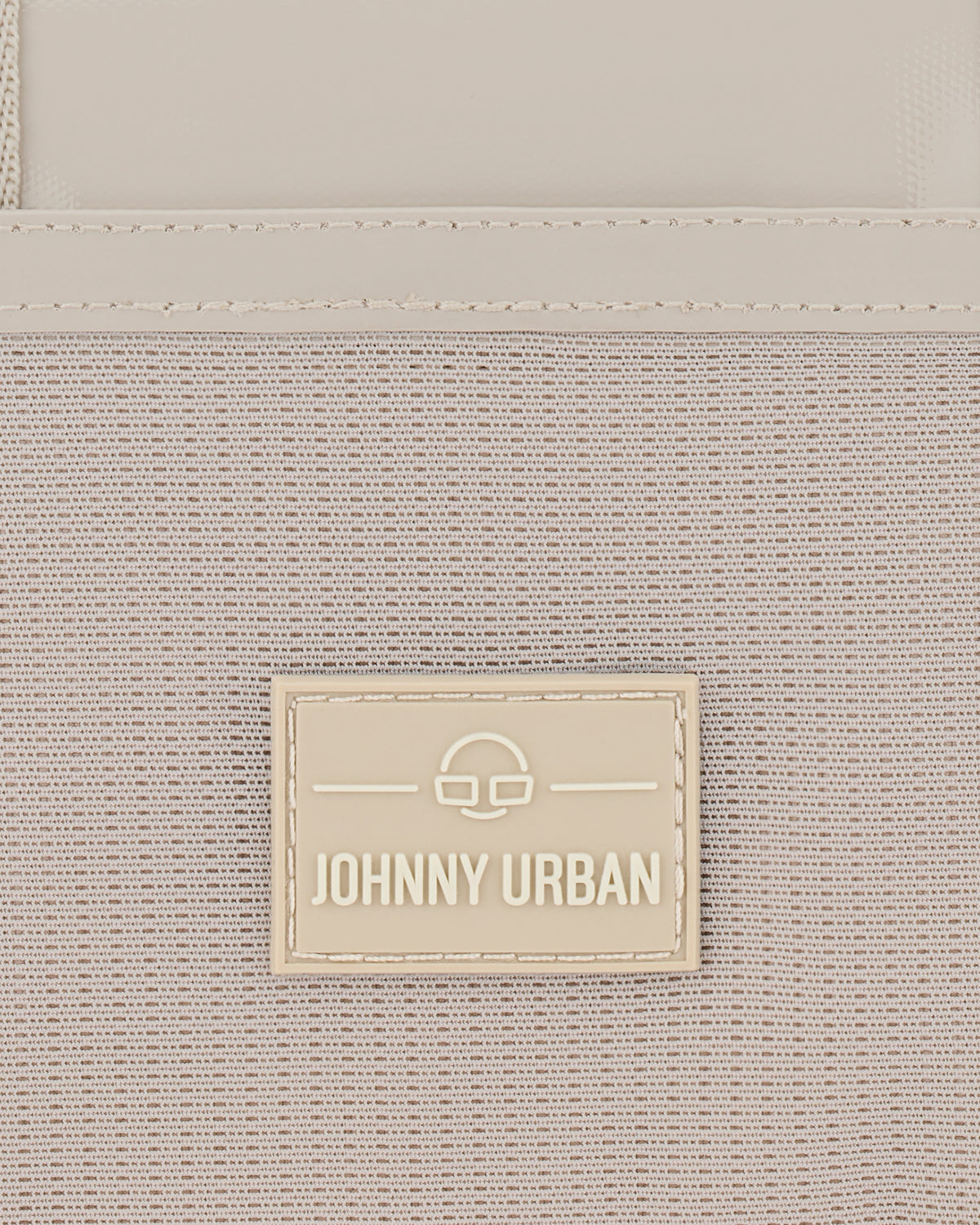 Beige wasserabweisende Lenkertasche Fahrrad Nelson von Johnny Urban mit Logo-Patch