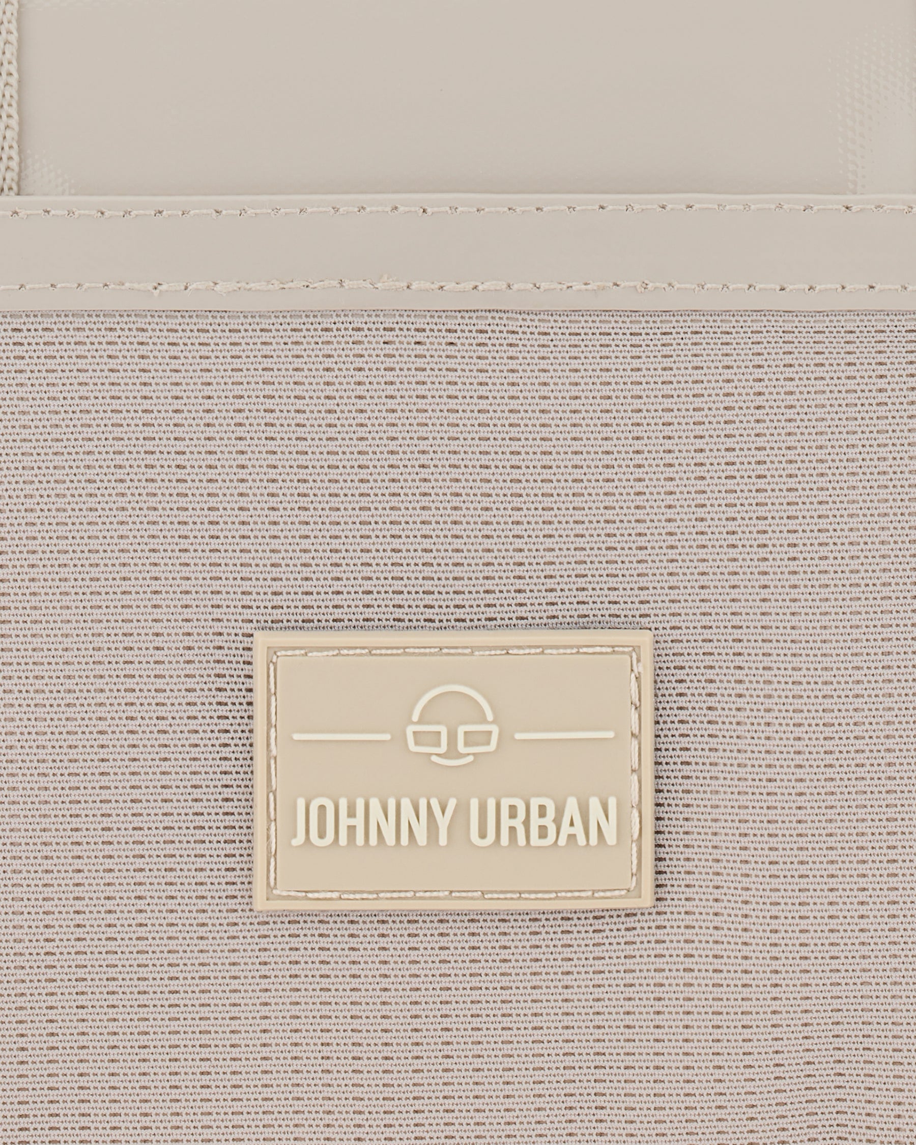 Beige wasserabweisende Lenkertasche Fahrrad Nelson von Johnny Urban mit Logo-Patch