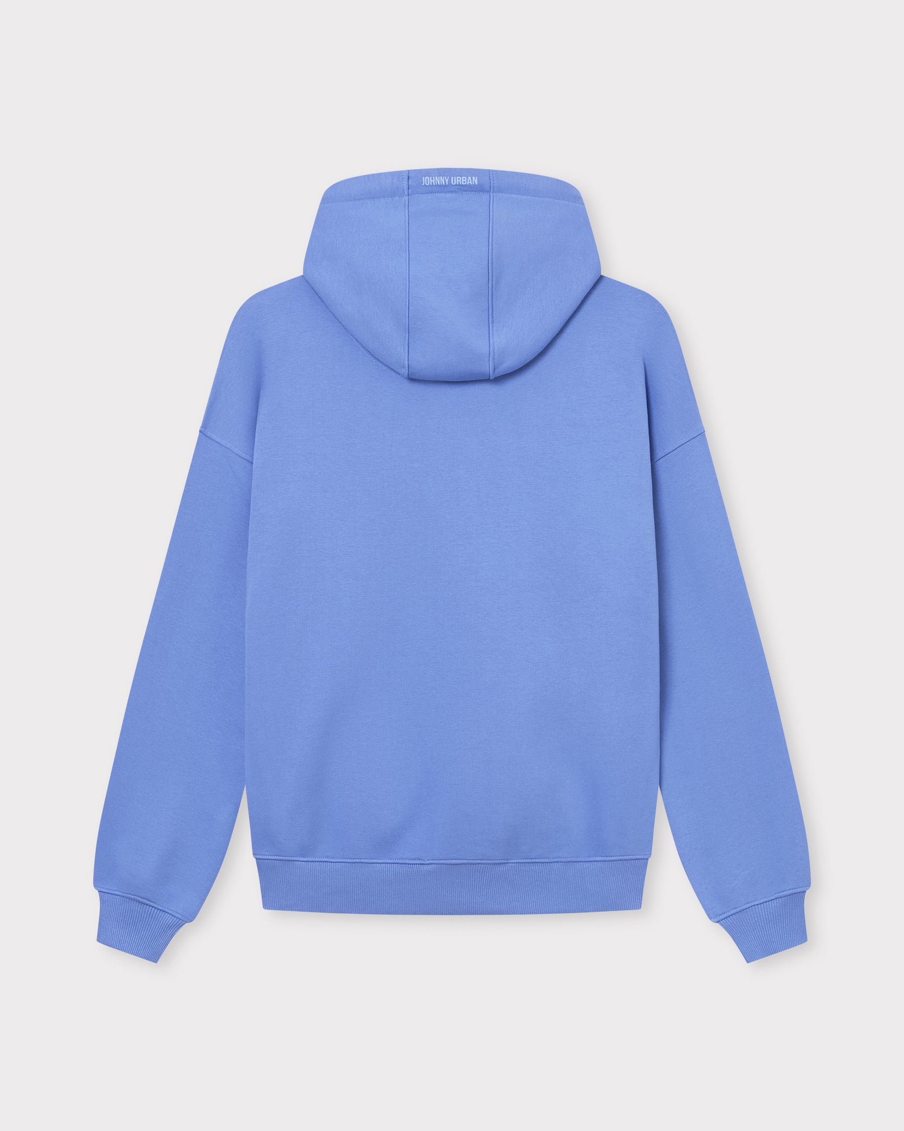 Oversized Zip Hoodie 'Caleb' von Johnny Urban in Blau-Lila mit Kapuze und gerippten Bündchen