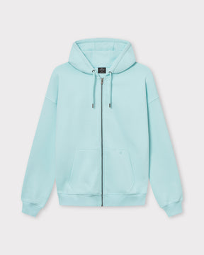 Oversized Zip Hoodie 'Caleb' von Johnny Urban in eisblau mit Kapuze, Kängurutasche und Reißverschluss