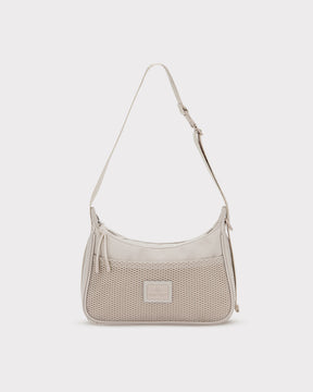 Johnny Urban Handtasche 'Maddy' in Beige mit Netzvordertasche und verstellbarem Schultergurt