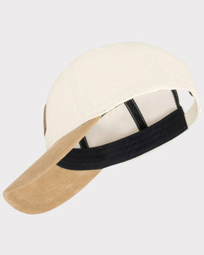 Beige Baseball-Cap 'Dean' mit gebogenem Schirm und verstellbarem schwarzen Riemen
