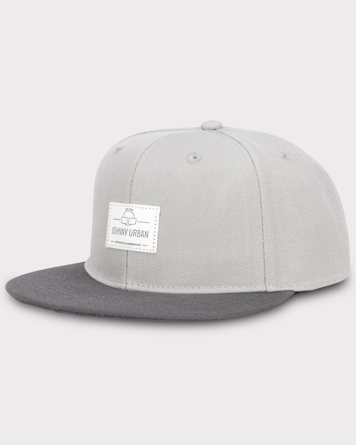 Baseballcap 'Dean' von Johnny Urban, hellgrau mit dunklem Schirm und weißem Markenetikett vorne