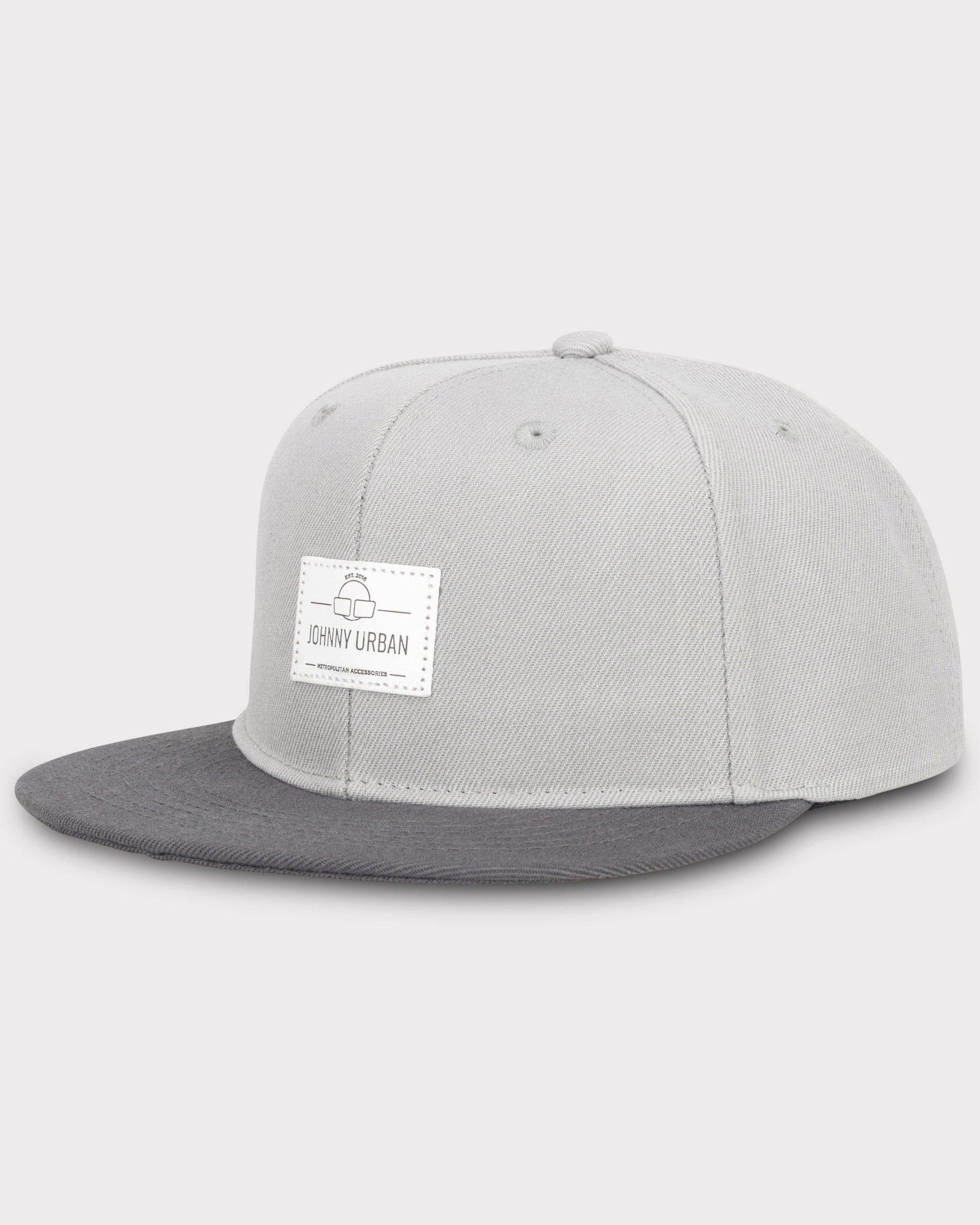Baseballcap 'Dean' von Johnny Urban, hellgrau mit dunklem Schirm und weißem Markenetikett vorne