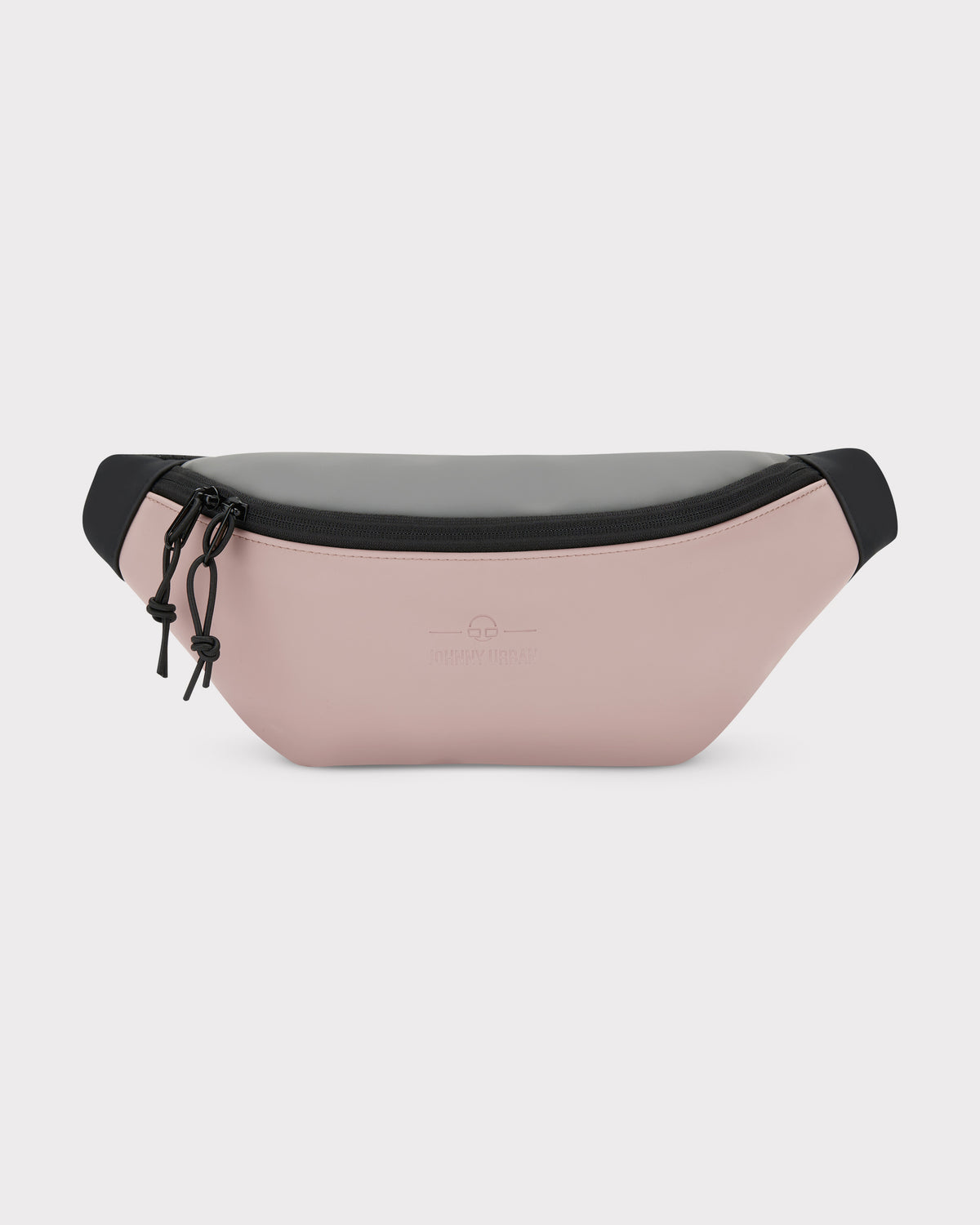 Bauchtasche 'Riley' von Johnny Urban in rosa und grau mit schwarzem Reißverschluss und Zugbändern