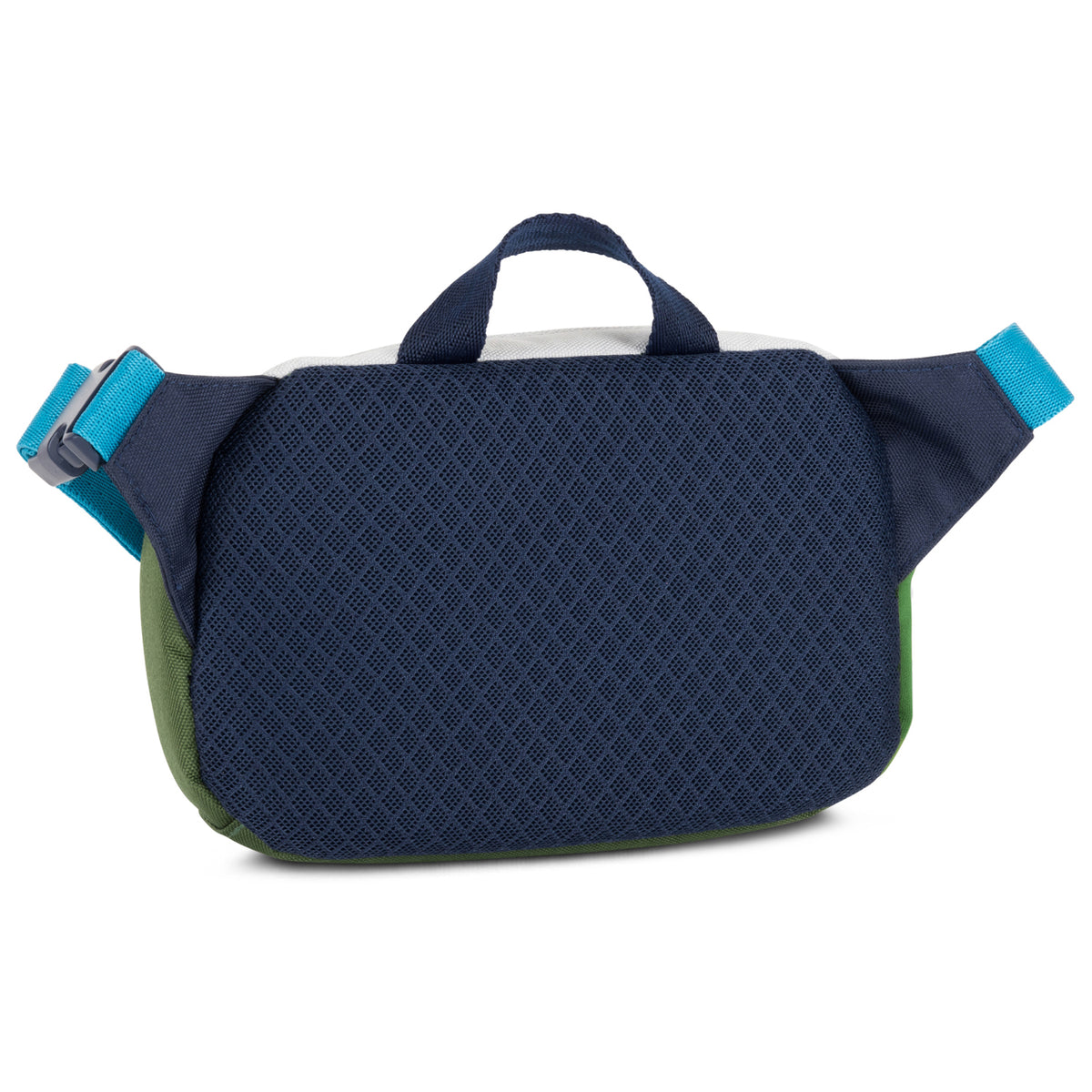 Kinder Bauchtasche 'Felix' mit blauem, gepolstertem Rückenteil und verstellbarem Gürtel mit türkisfarbenen Riemen