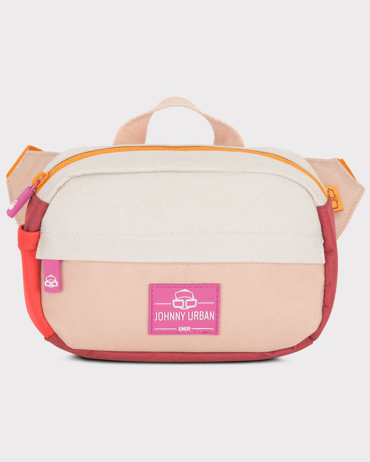 Kinder Bauchtasche 'Felix' von Johnny Urban in Rosa mit mehreren Fächern und orangefarbenem Reißverschluss