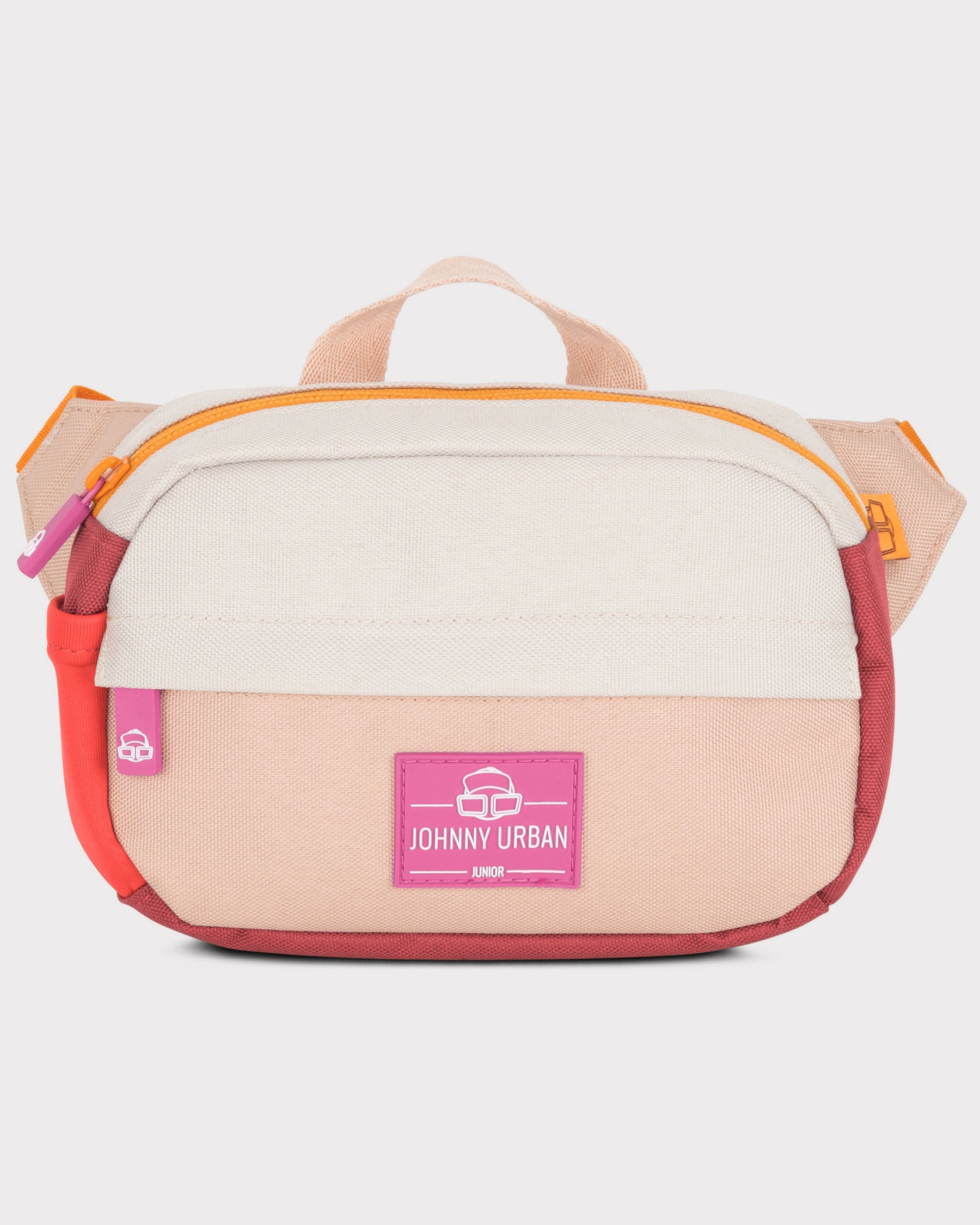 Kinder Bauchtasche 'Felix' von Johnny Urban in Rosa mit mehreren Fächern und orangefarbenem Reißverschluss