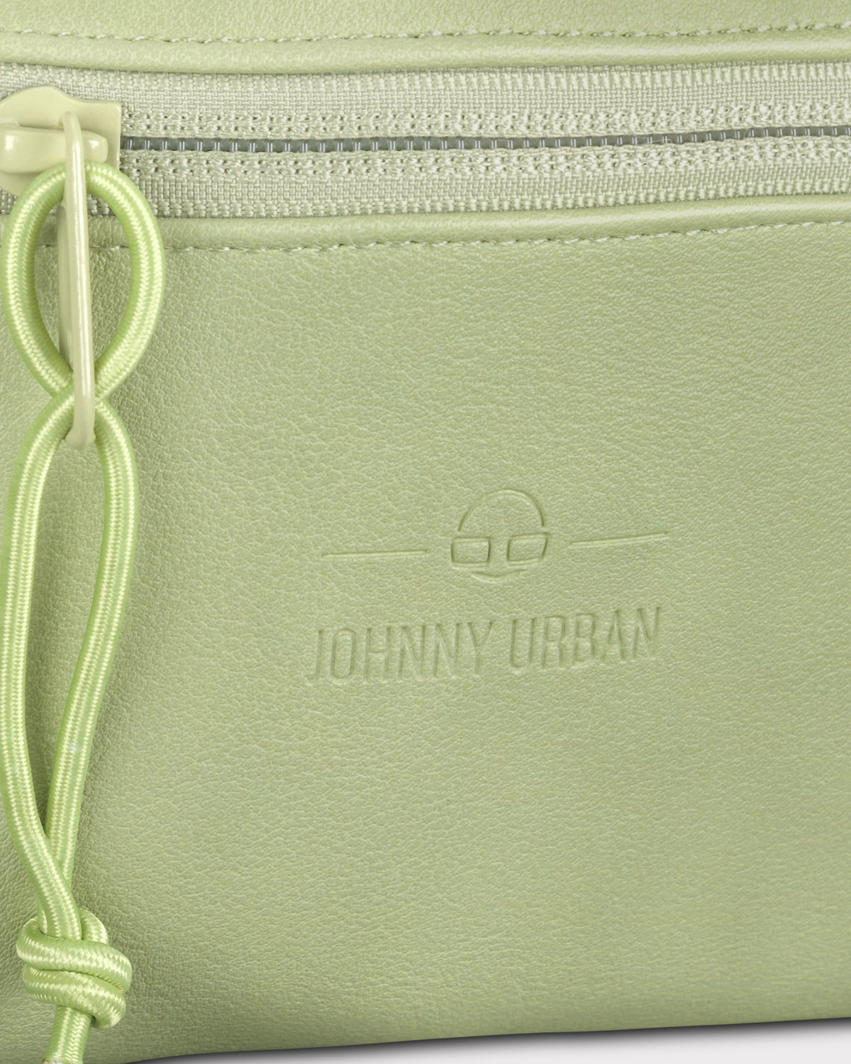 Grüne Bauchtasche 'Toni' aus Kunstleder mit Reißverschluss und JOHNNY URBAN Logo geprägt