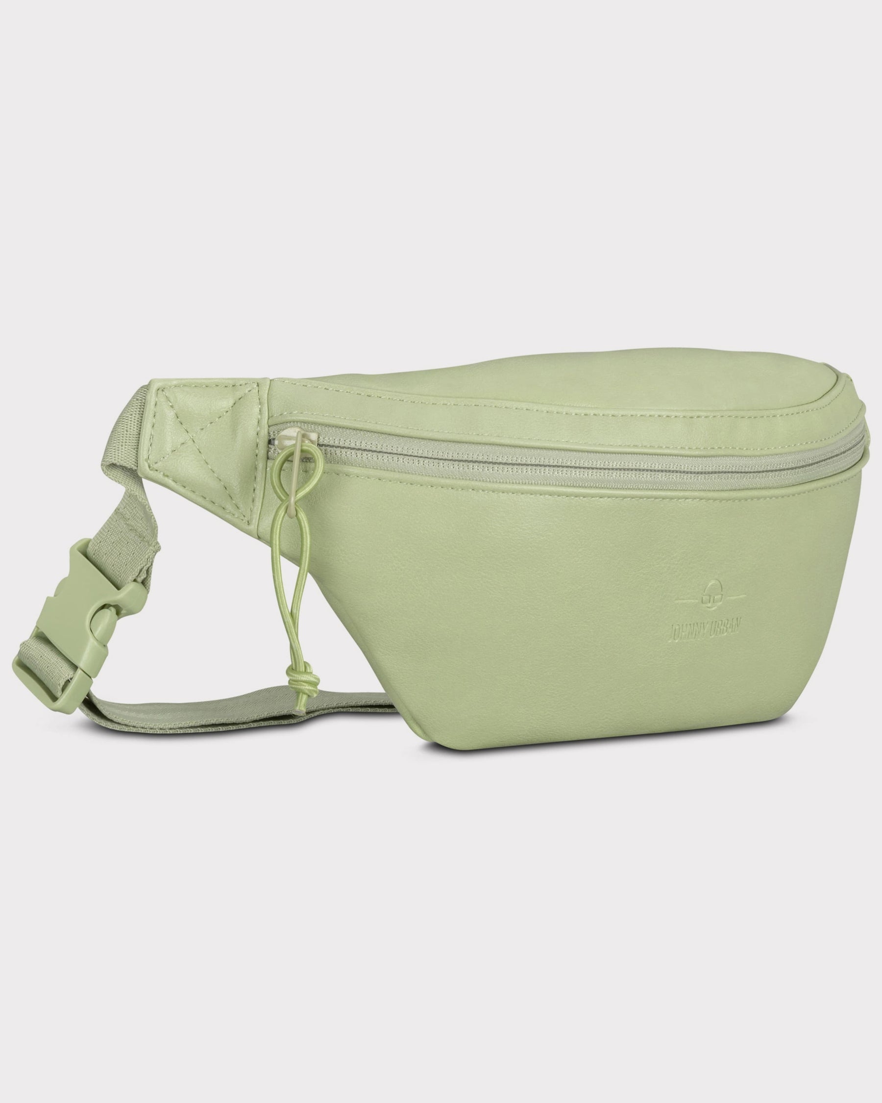 Bauchtasche 'Toni' aus Kunstleder in hellem Lime mit Reißverschluss und verstellbarem Gurt
