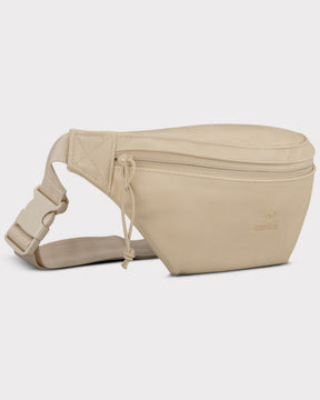 Beige Bauchtasche 'Toni' aus Kunstleder mit Reißverschluss und verstellbarem Gurt