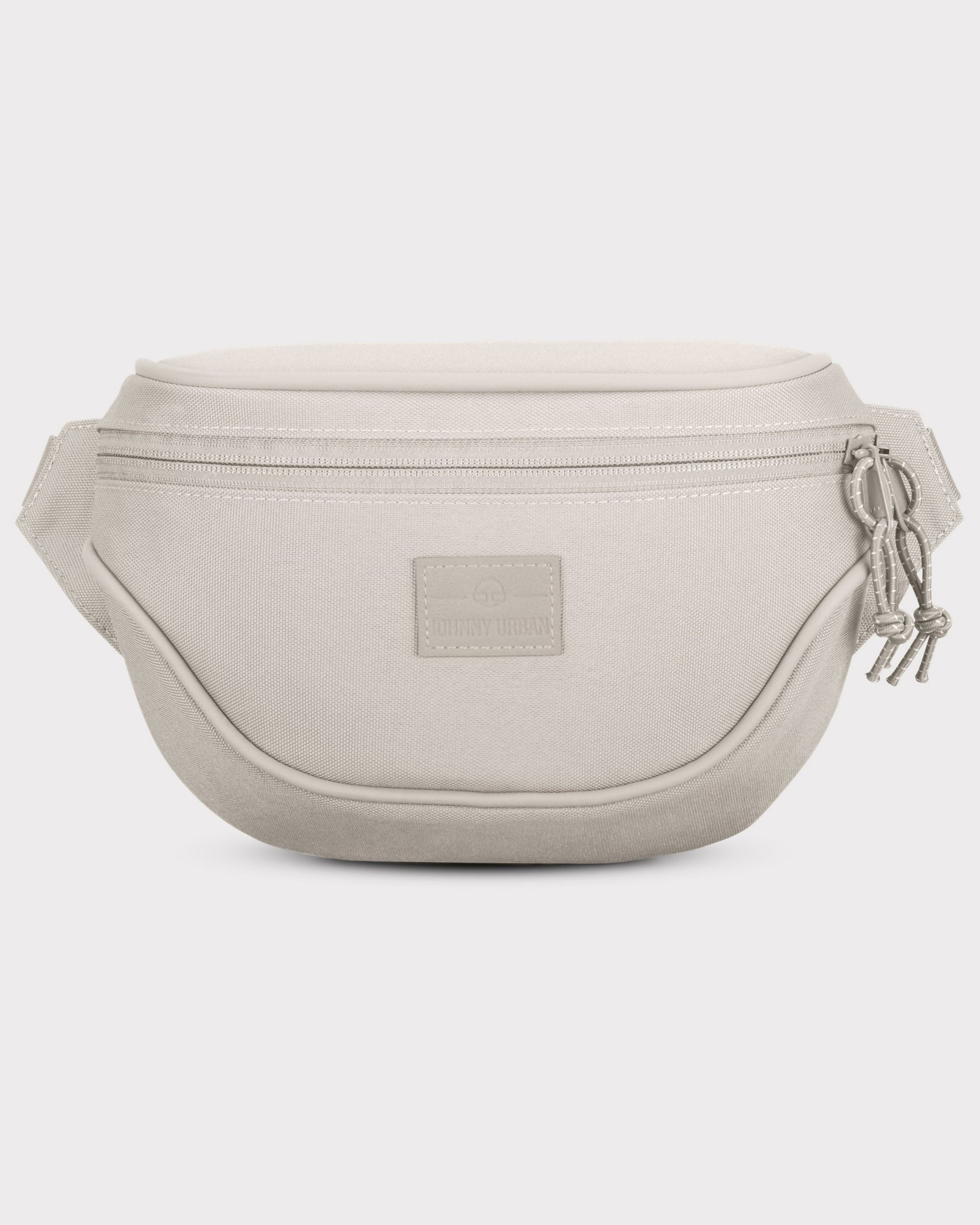 Beige Bauchtasche ‚Ben‘ von Johnny Urban mit Reißverschluss und markantem Logo auf der Vorderseite