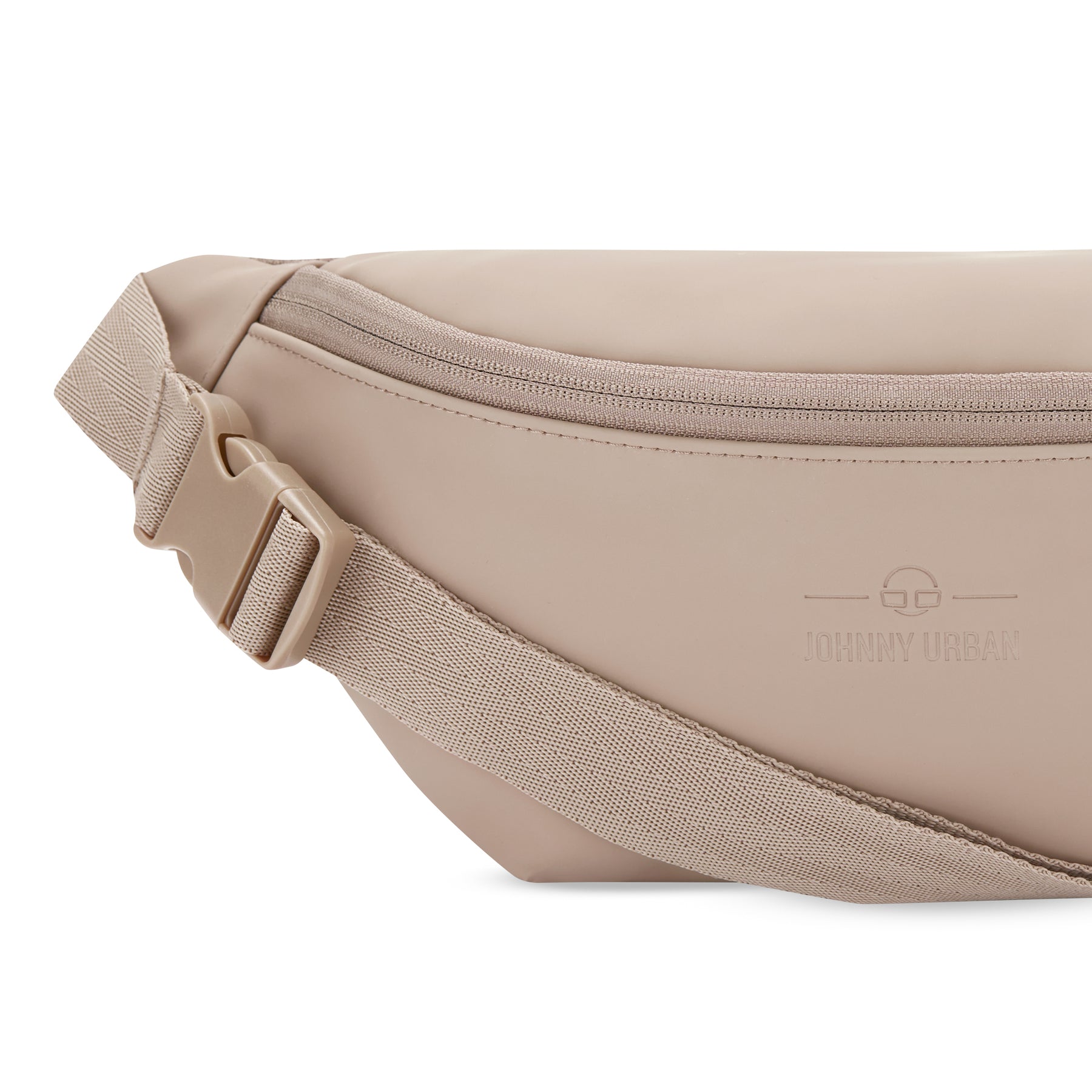 Beige vegane Bauchtasche 'Riley' mit Reißverschluss und verstellbarem Gurt von Johnny Urban