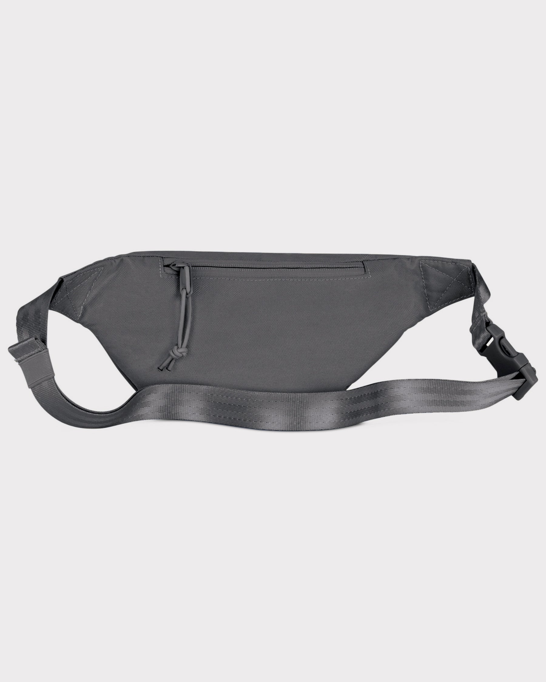 Dunkelgraue Bauchtasche 'Erik Small' aus robustem Material mit Reißverschluss vorne und verstellbarem Gurt