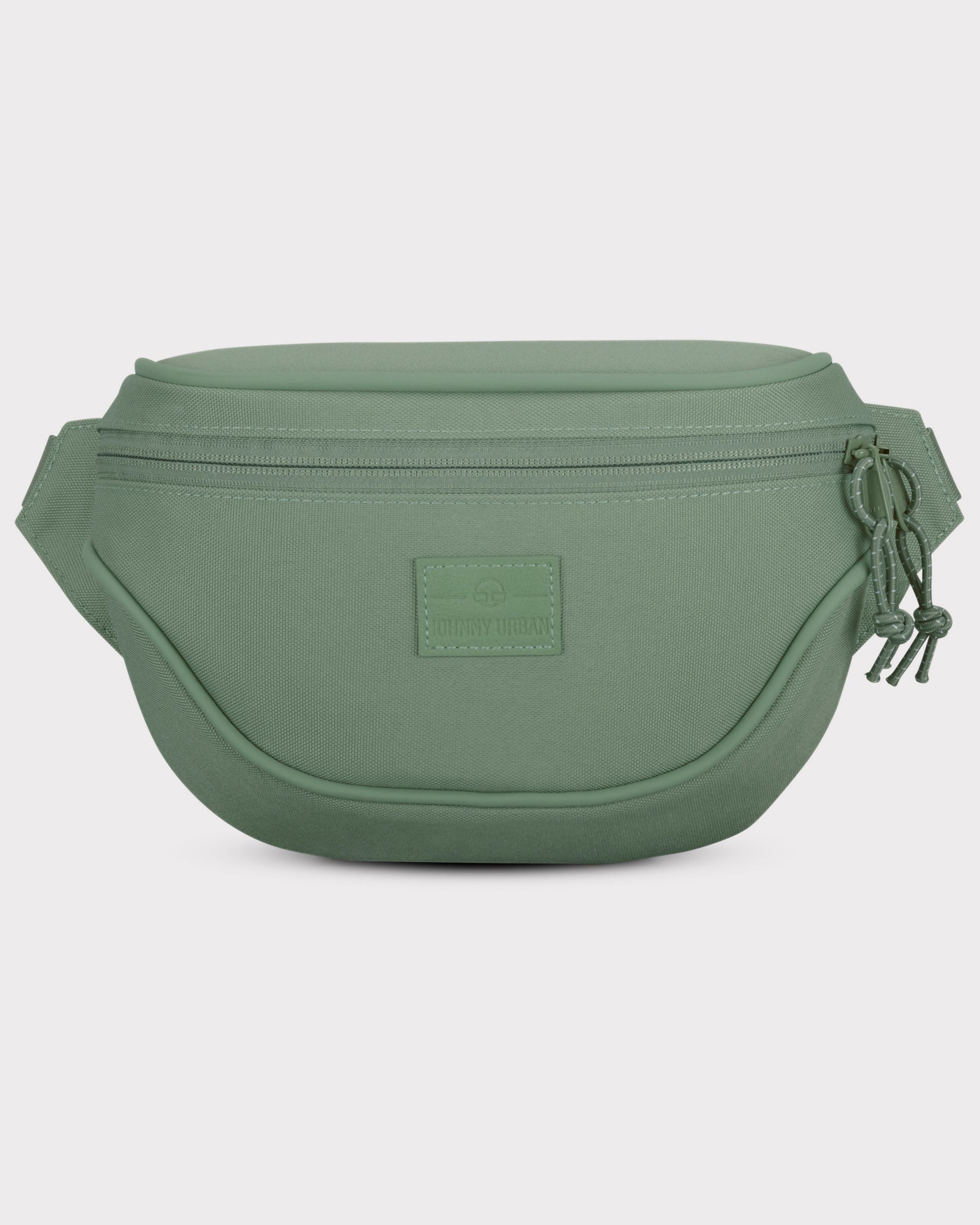 Grüne Bauchtasche 'Ben' von Johnny Urban mit Reißverschlüssen und Logo vorne