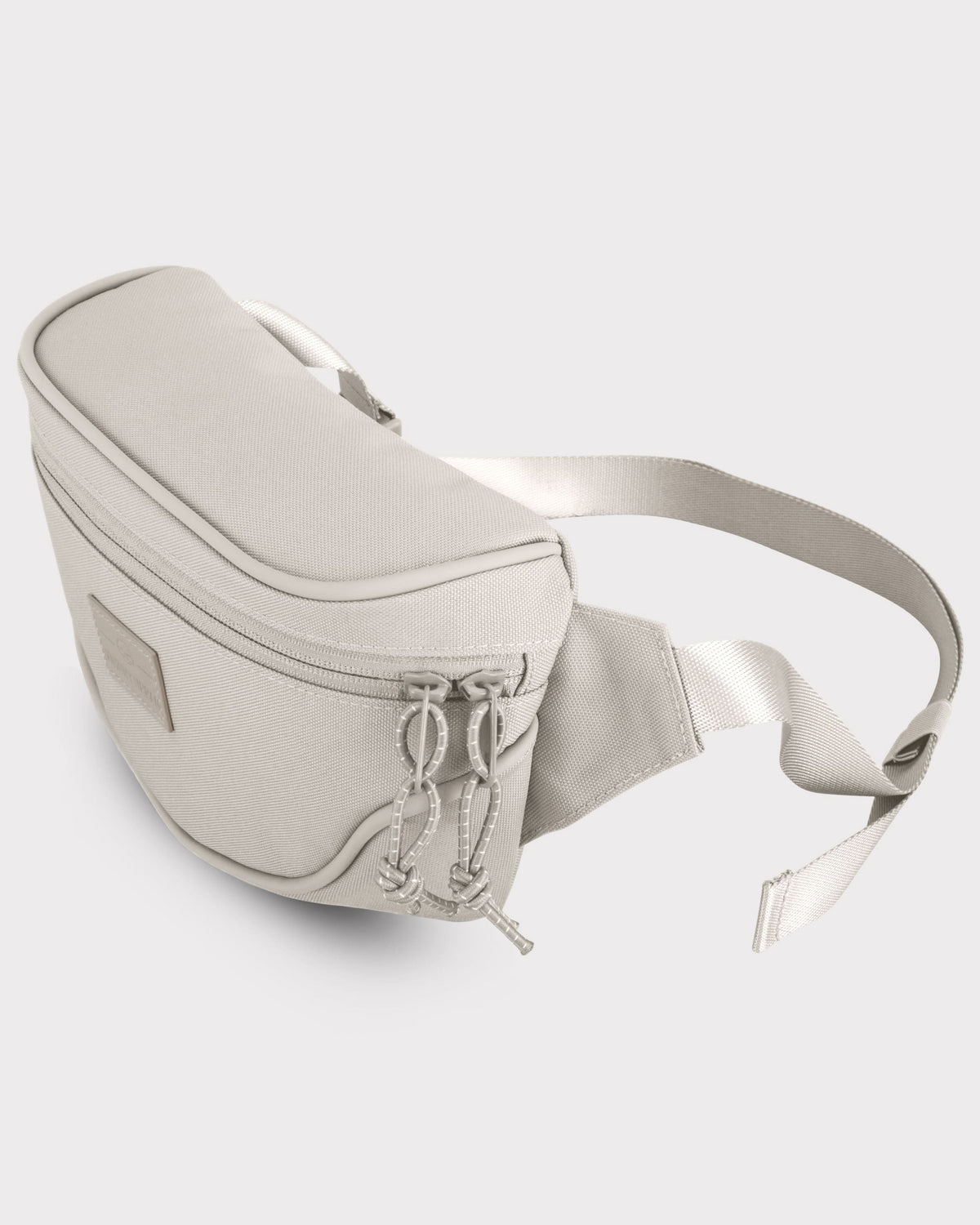 Beige Bauchtasche 'Ben' aus robustem Stoff mit zwei Reißverschlüssen und verstellbarem Gurt