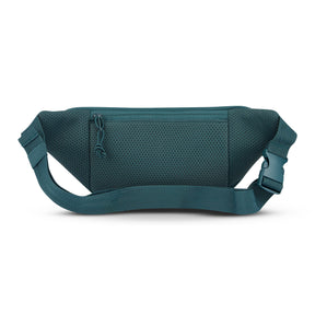 Petrolfarbene Bauchtasche 'Riley' mit perforiertem Material und verstellbarem Gurt