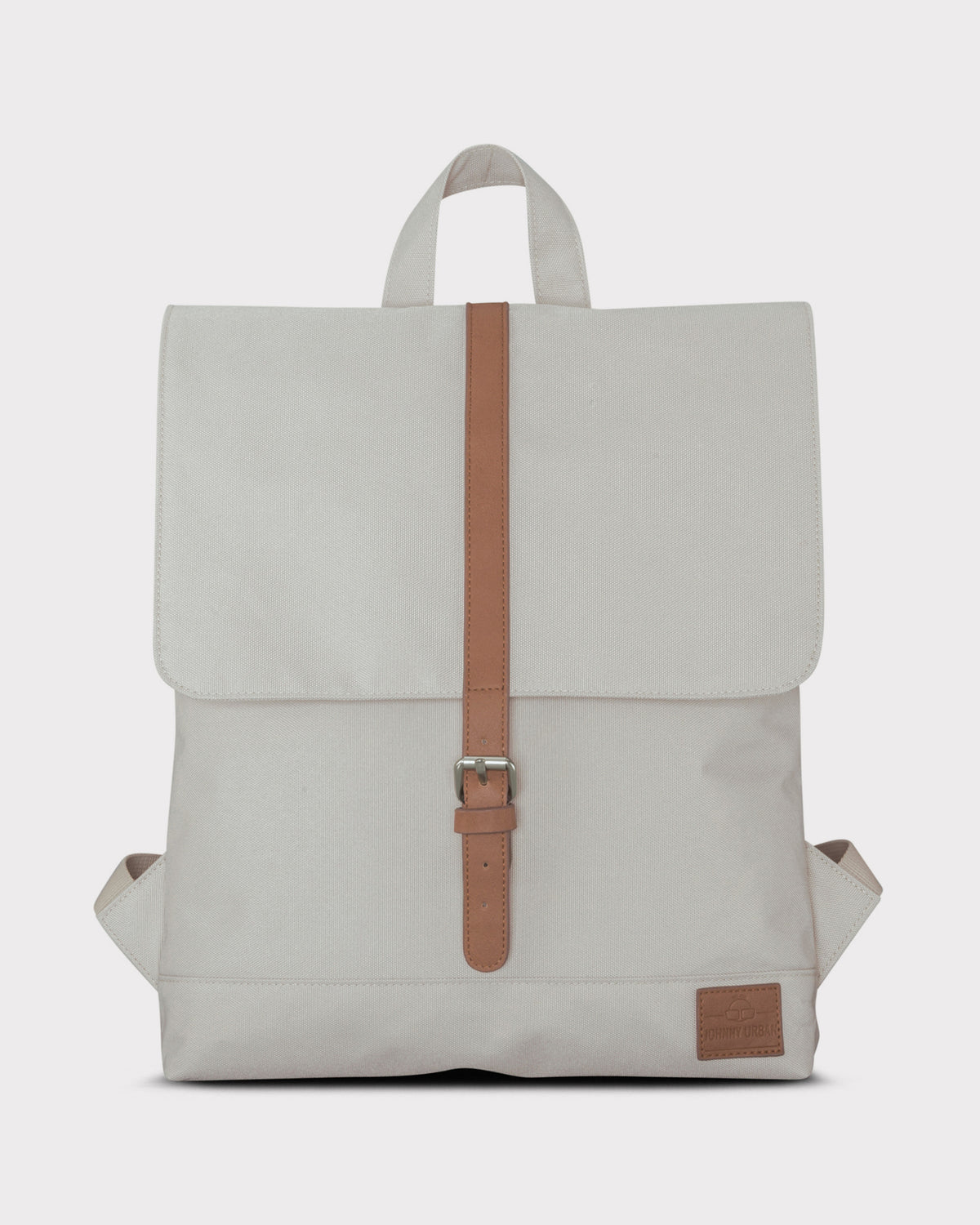 Beiger Damen-Rucksack 'Mia' mit kleinem Lederlabel und Mittelschlaufe mit Schnalle