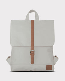 Beiger Damen-Rucksack 'Mia' mit kleinem Lederlabel und Mittelschlaufe mit Schnalle