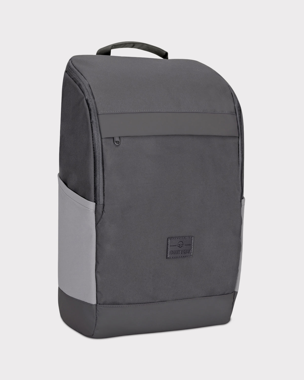 Grauer Business-Rucksack 'Jasper' von Johnny Urban mit seitlichen Taschen und Tragegriff