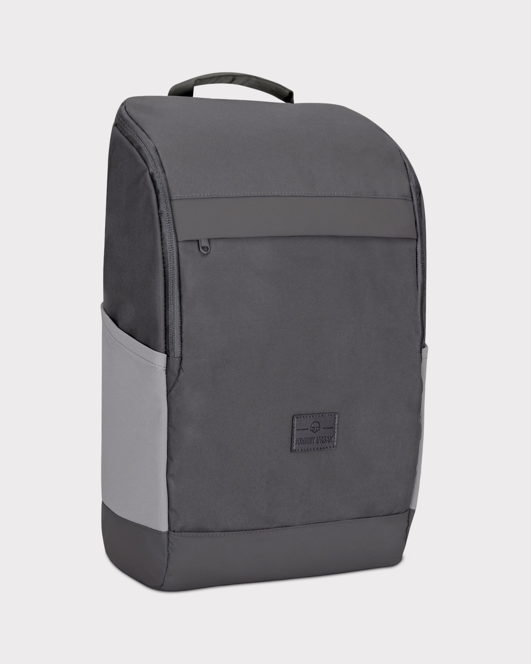 Grauer Business-Rucksack 'Jasper' von Johnny Urban mit seitlichen Taschen und Tragegriff