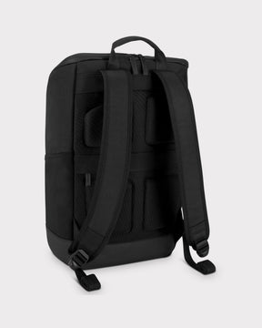 Schwarzer Business-Rucksack 'Jasper' mit gepolsterten Rücken- und Schultergurten, von hinten gezeigt