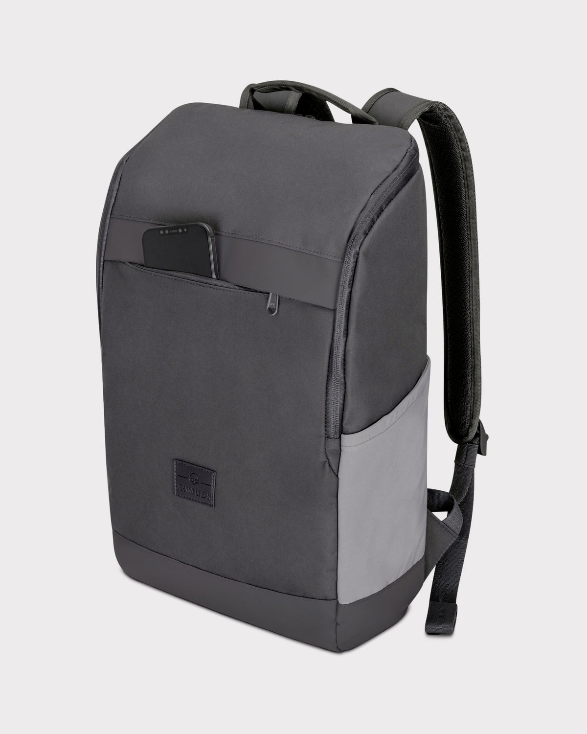 Business-Rucksack 'Jasper' von Johnny Urban in Grau mit seitlicher Tasche und Smartphonefach vorne