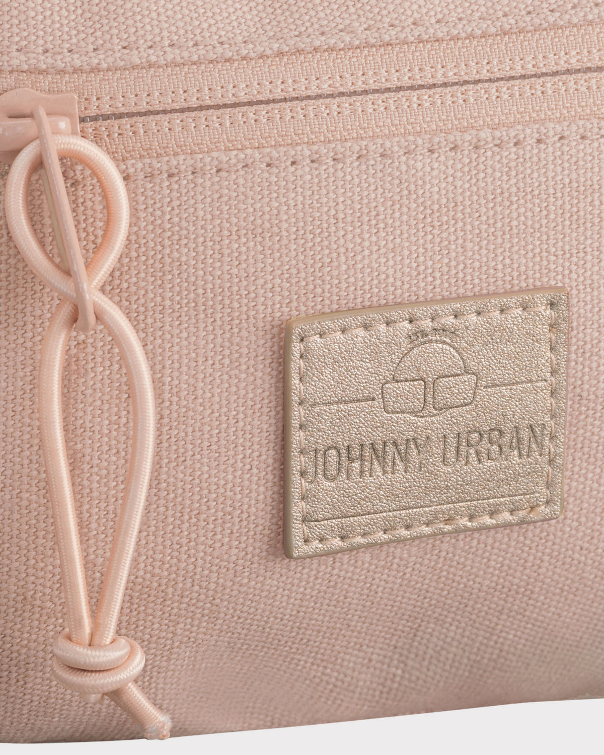 Rosa Bauchtasche 'Toni' aus Canvas mit Reißverschluss und goldfarbenem Johnny Urban Logo