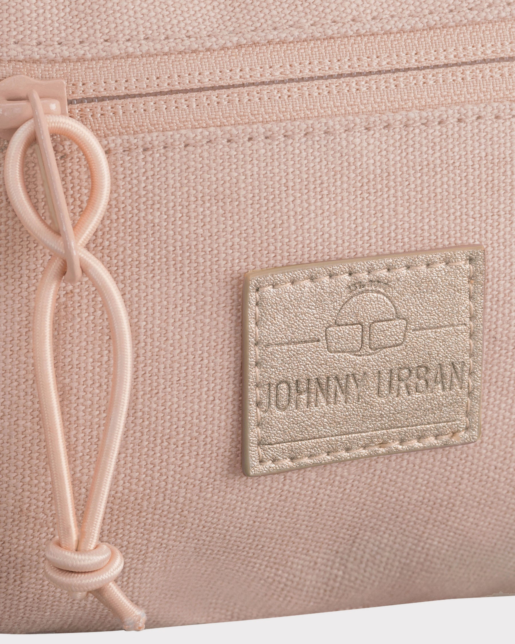 Rosa Bauchtasche 'Toni' aus Canvas mit Reißverschluss und goldfarbenem Johnny Urban Logo