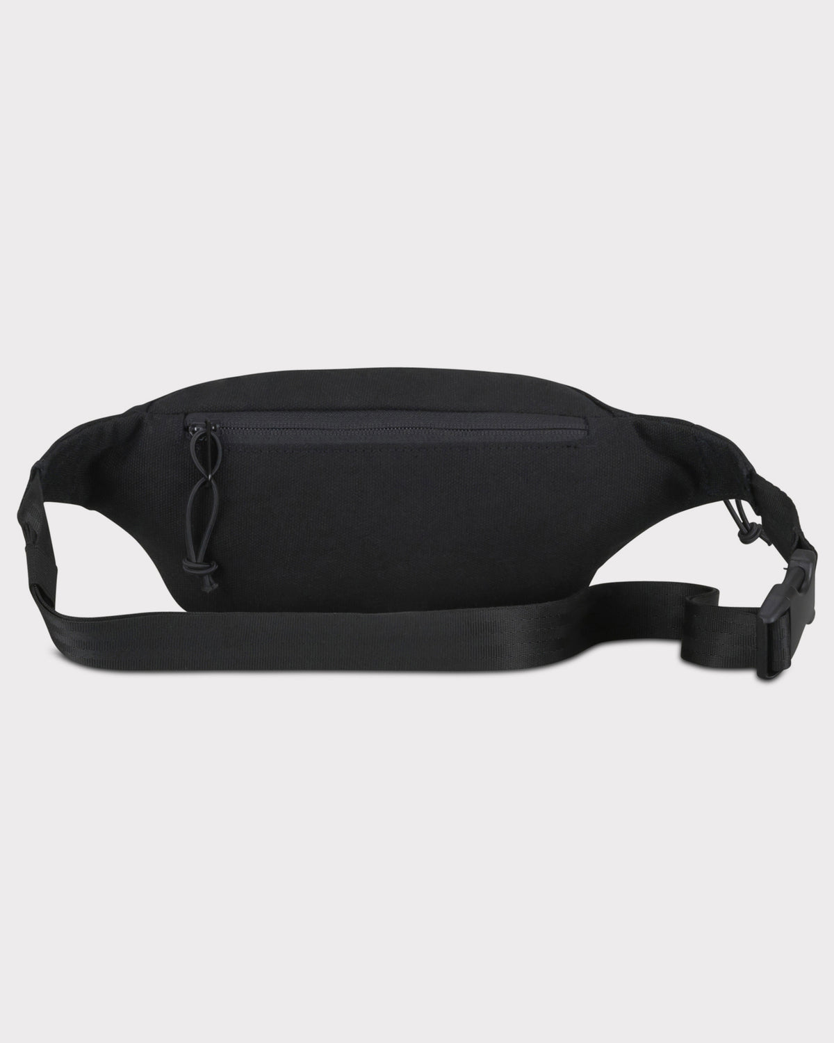 Schwarze Canvas-Bauchtasche 'Toni' mit Reißverschluss und verstellbarem Gurt
