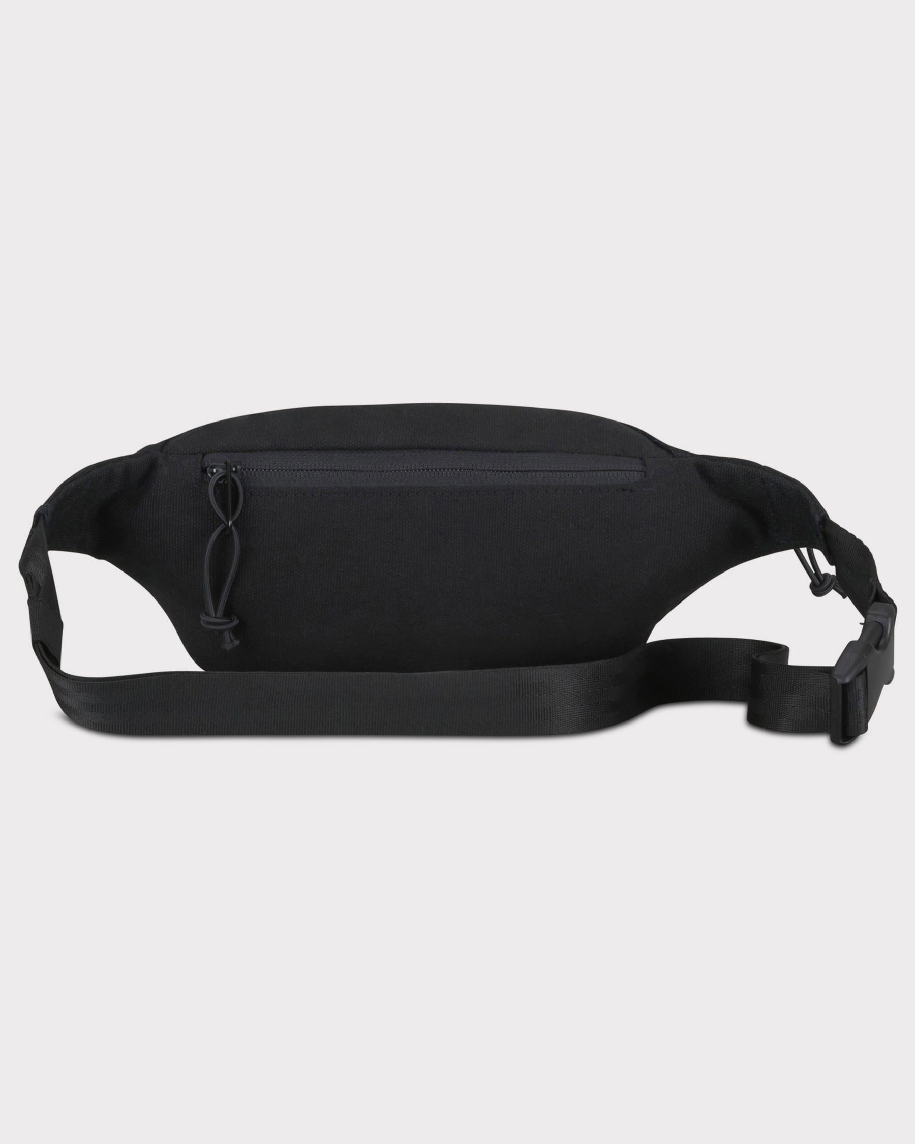 Schwarze Canvas-Bauchtasche 'Toni' mit Reißverschluss und verstellbarem Gurt