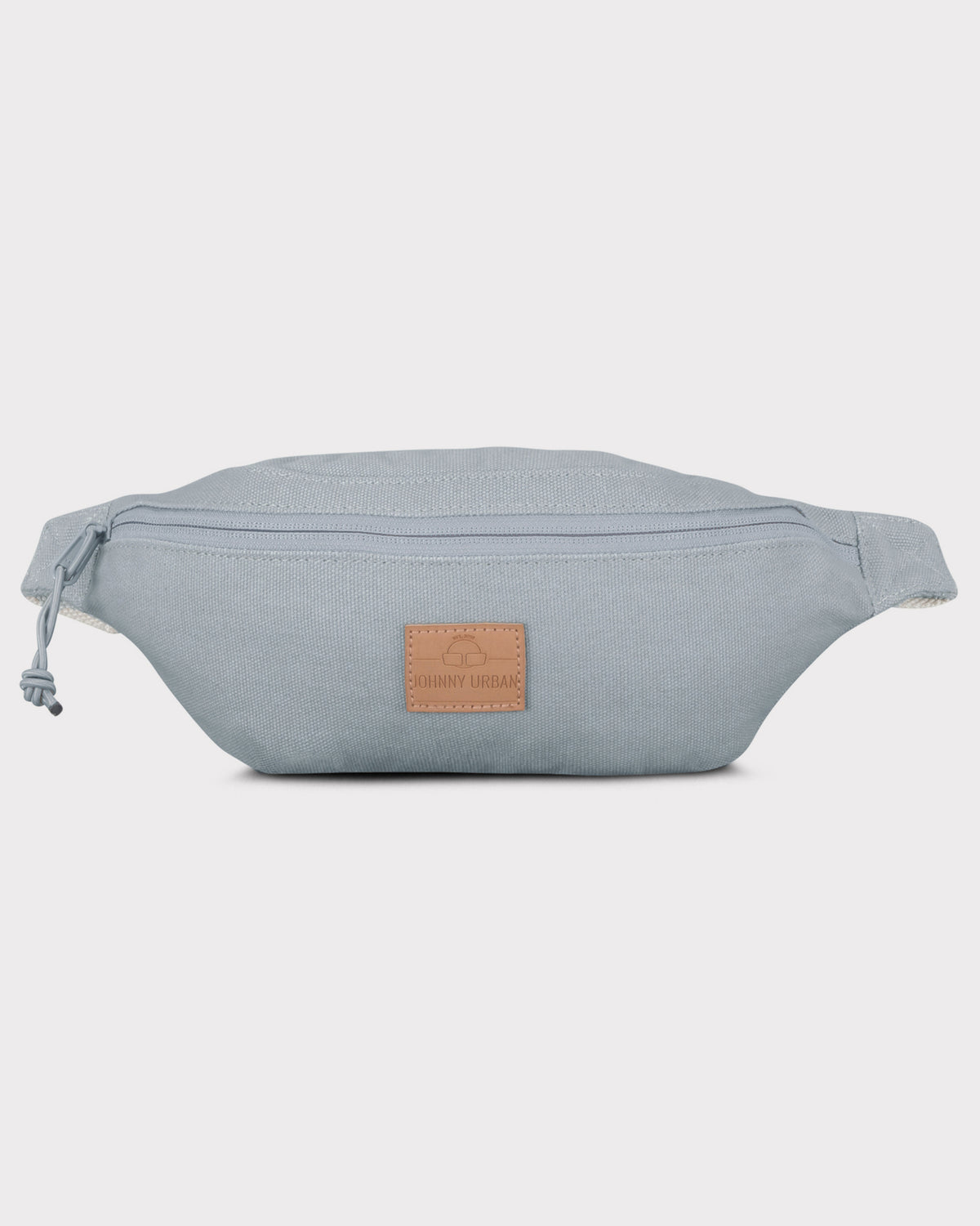 Graue Canvas-Bauchtasche 'Toni' von Johnny Urban mit Reißverschluss und Lederlogo