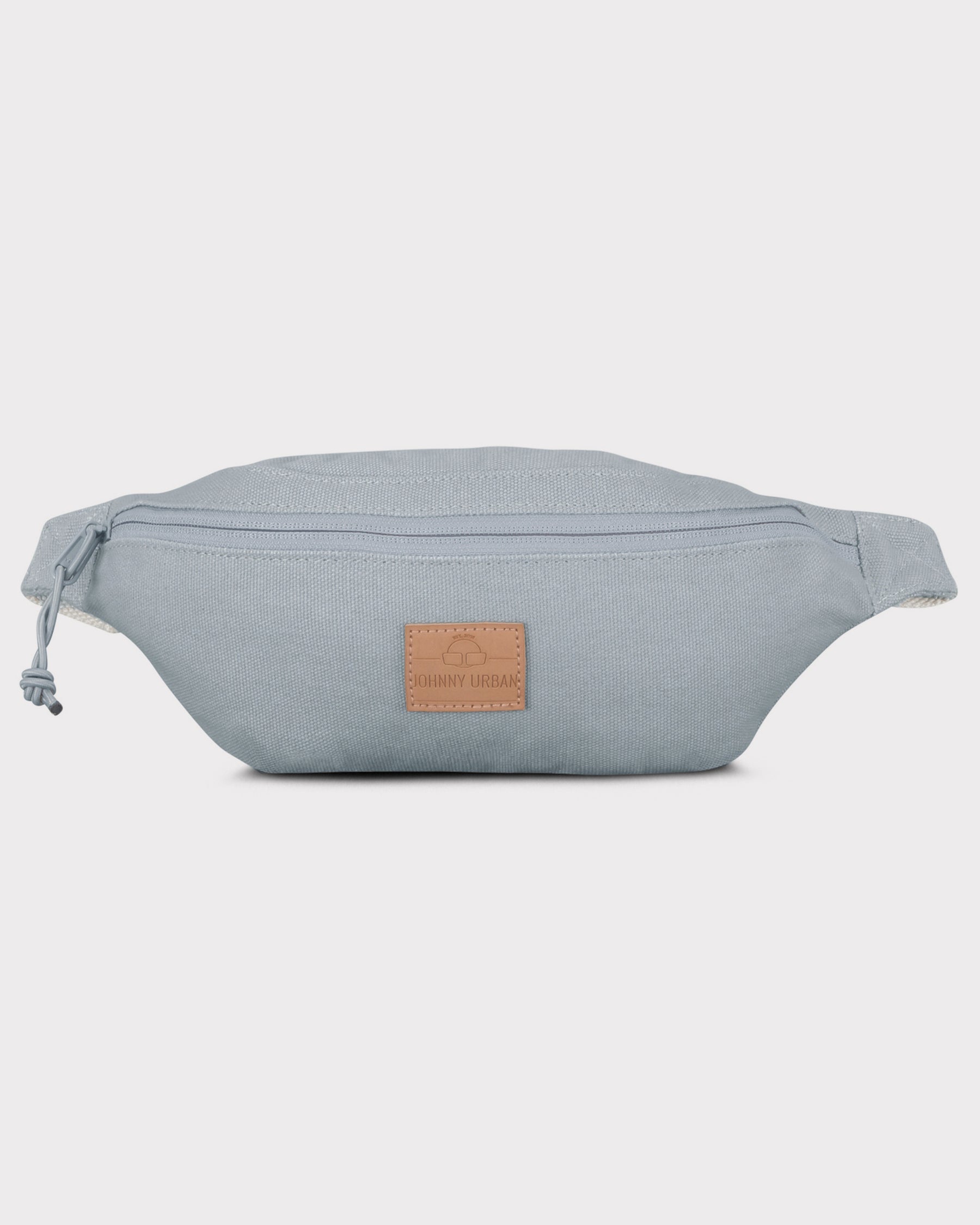 Graue Canvas-Bauchtasche 'Toni' von Johnny Urban mit Reißverschluss und Lederlogo