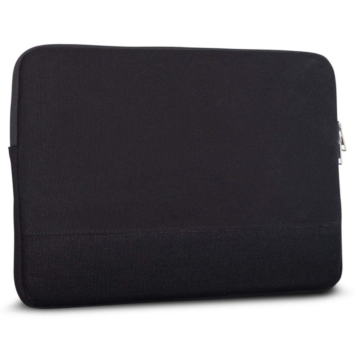 Schwarze Canvas-Laptophülle für 12-15 Zoll Geräte mit Reißverschluss