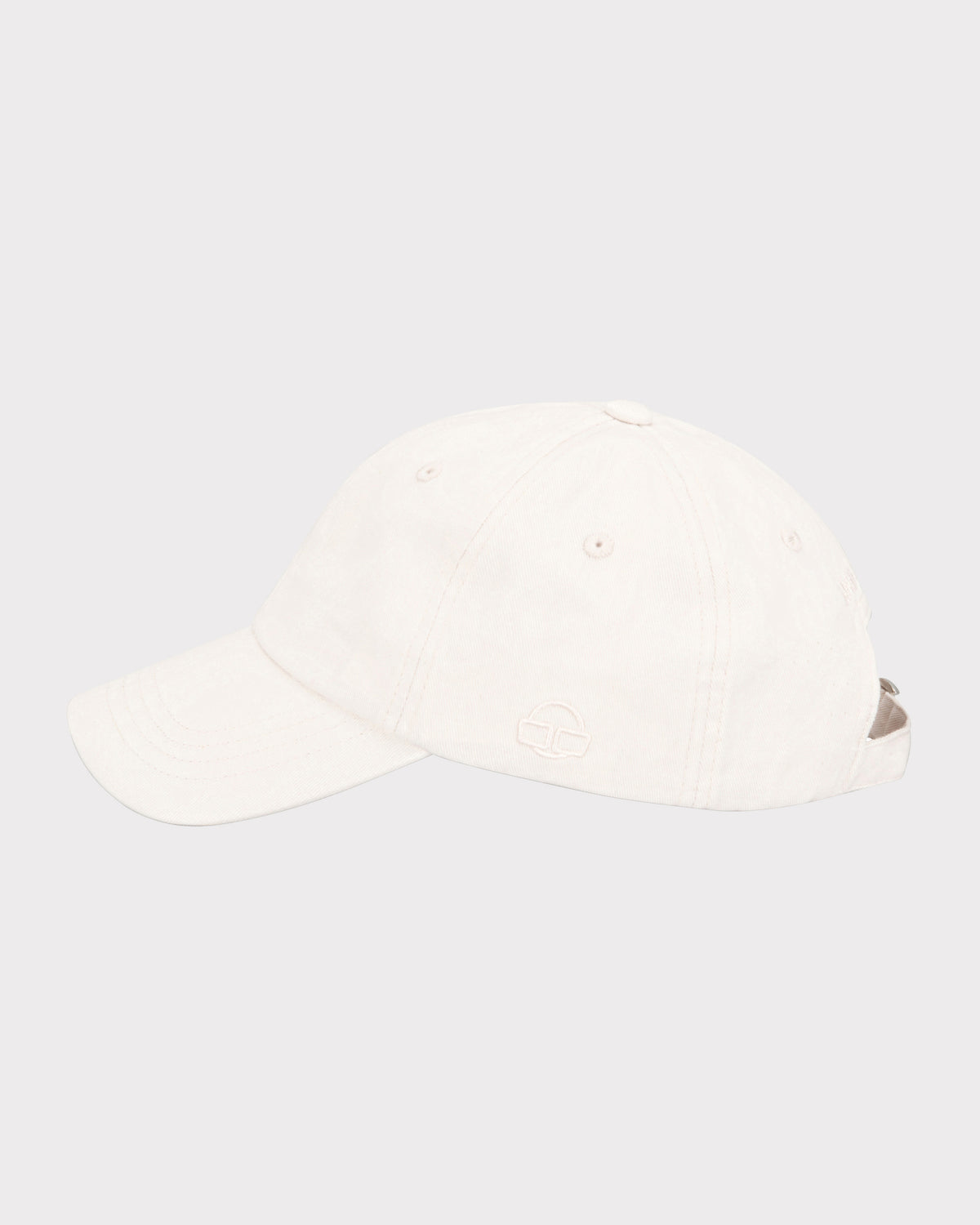 Beige Canvas-Cap 'Jen' mit gebogenem Schirm und verstellbarem Riemen hinten