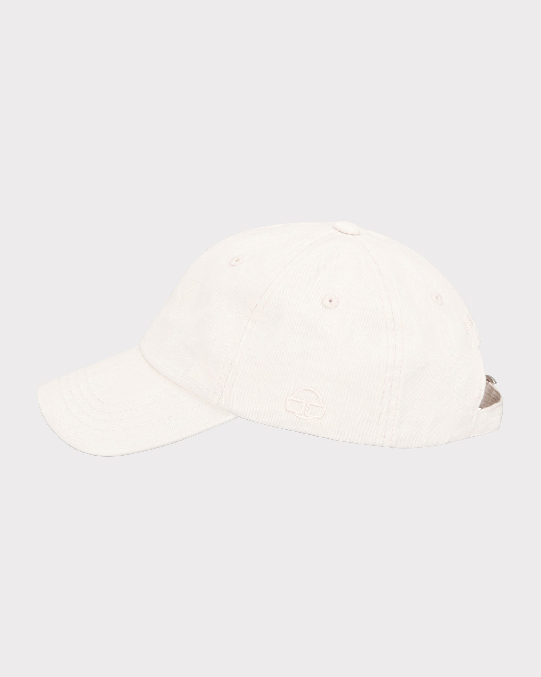 Beige Canvas-Cap 'Jen' mit gebogenem Schirm und verstellbarem Riemen hinten