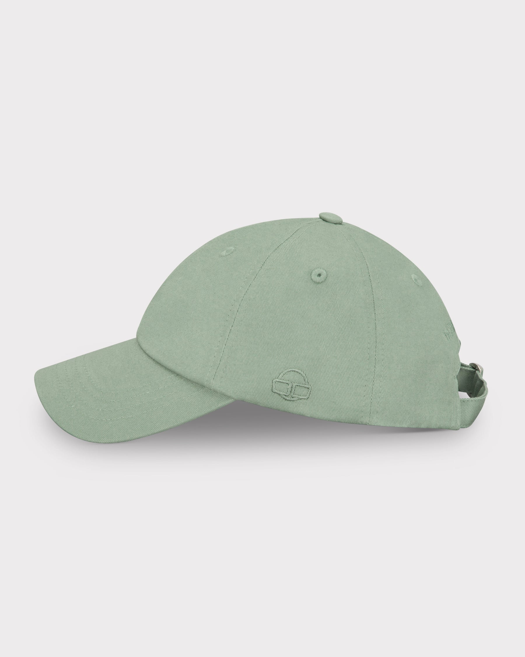 Grüne Canvas-Cap 'Jen' mit verstellbarem Rückriemen und gesticktem Logo