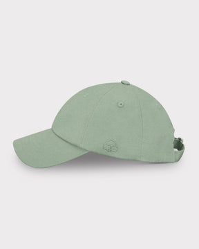 Grüne Canvas-Cap 'Jen' mit verstellbarem Rückriemen und gesticktem Logo