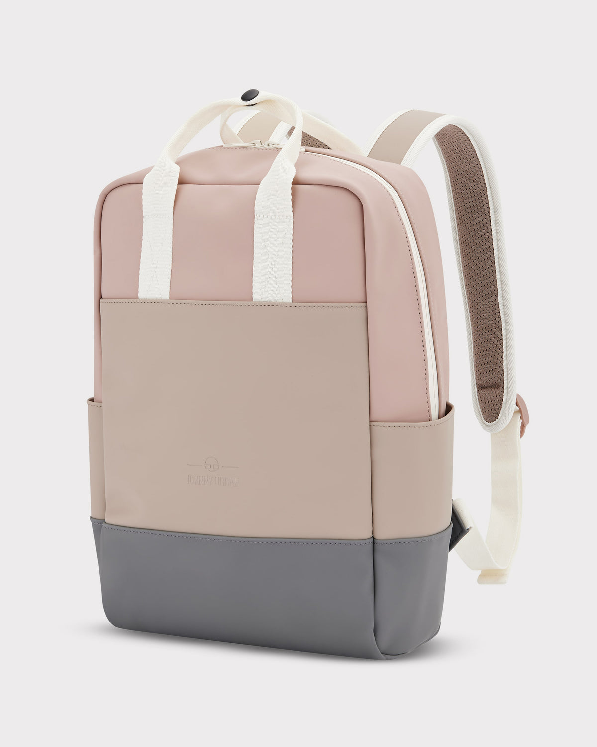 Damen-Rucksack 'Hailey' in Beige, Rosa und Grau mit weißen Tragegriffen