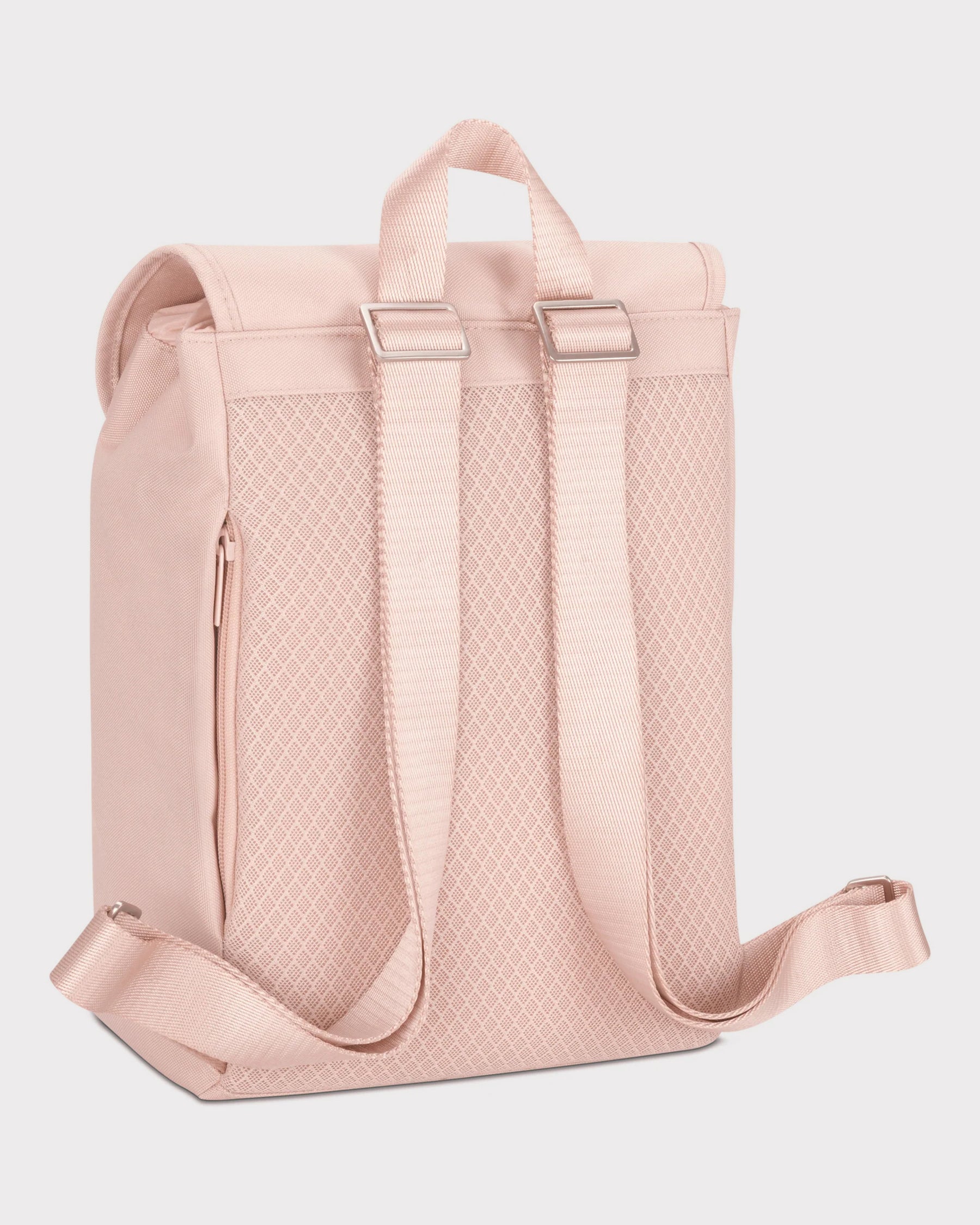 Rucksack Damen Romy in Rosa, kleine Größe, gepolsterte Rückseite mit geometrischem Muster