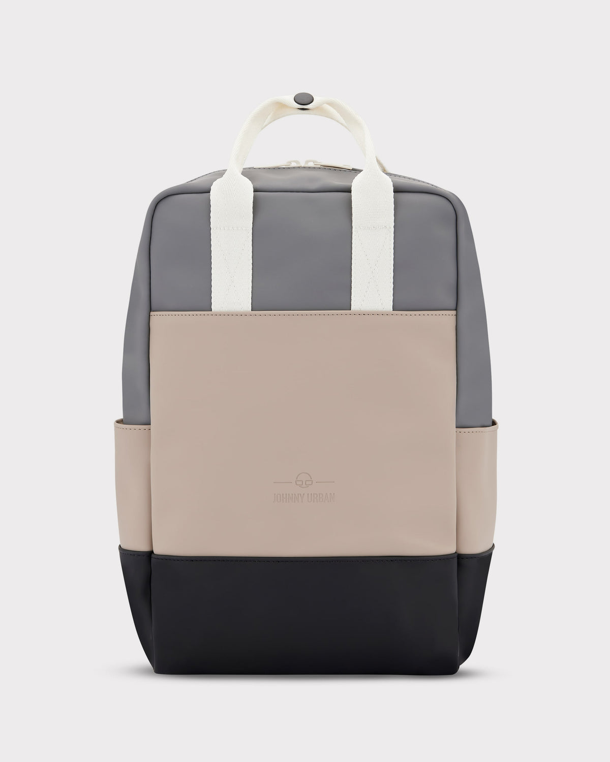 Damenrucksack 'Hailey' von Johnny Urban in Beige, Grau und Schwarz mit weißen Tragegriffen