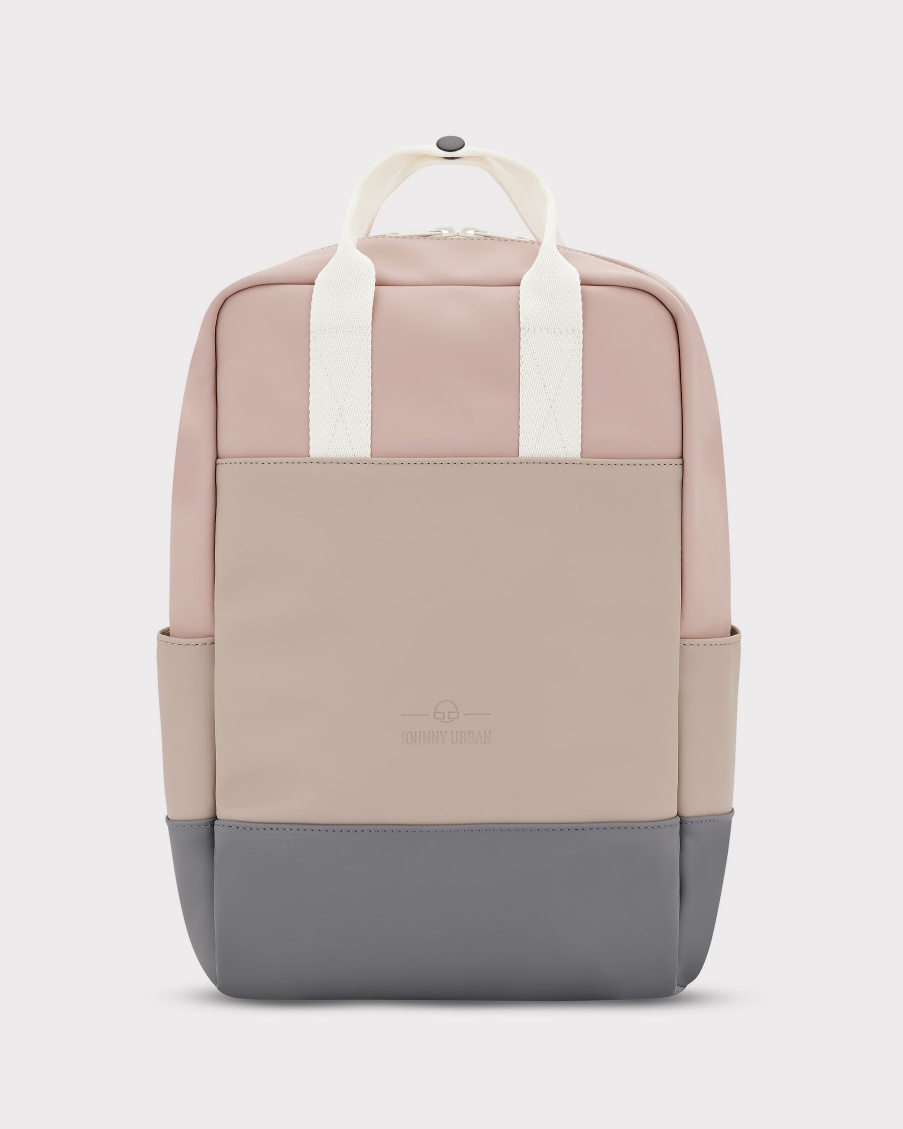 Damenrucksack 'Hailey' in Beige, Rosa und Grau mit weißen Tragegriffen