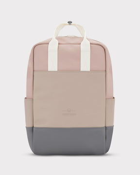 Damenrucksack 'Hailey' in Beige, Rosa und Grau mit weißen Tragegriffen